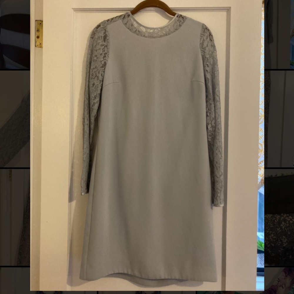 Elegant Grey Reiss Dress with Lace